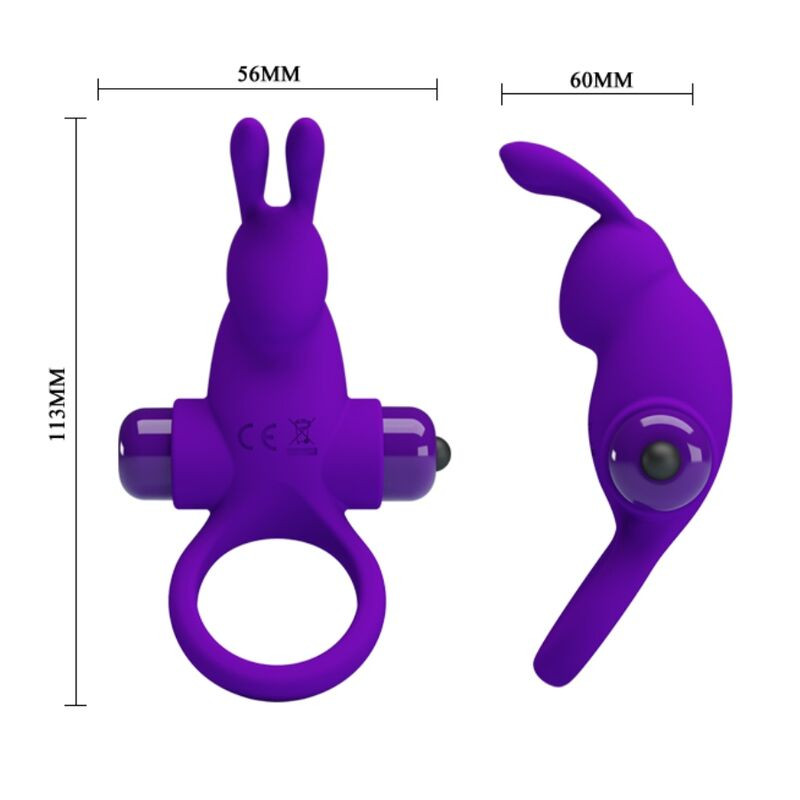 PRETTY LOVE - VIBRATOR RING I RABBIT FOR PURPLE PENIS 5 