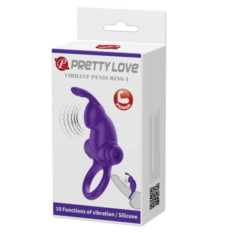 PRETTY LOVE - VIBRATORRING I KANINCHEN FÜR LILA PENIS 8 