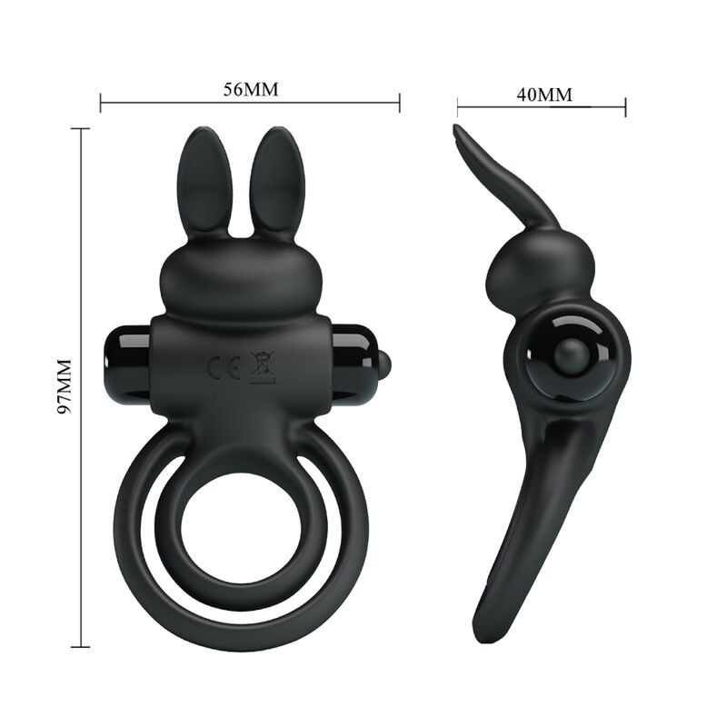 PRETTY LOVE - VIBRATOR III RABBIT RING FOR BLACK PENIS 5 