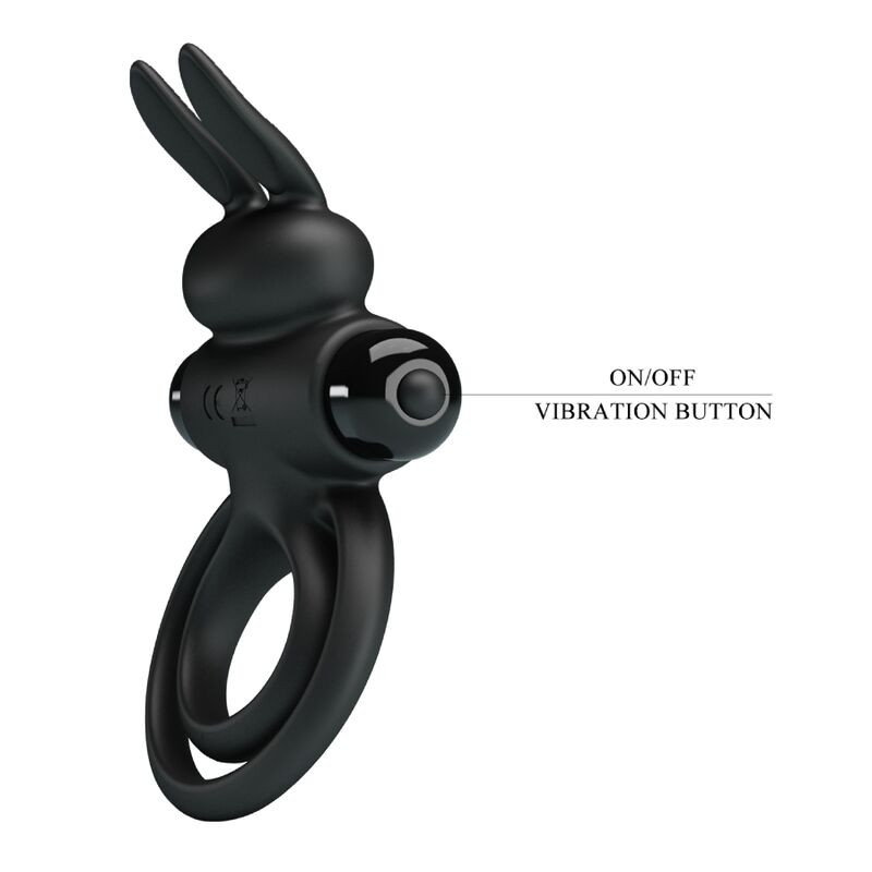 PRETTY LOVE - ANELLO VIBRATOR III RABBIT PER PENE NERO 6 