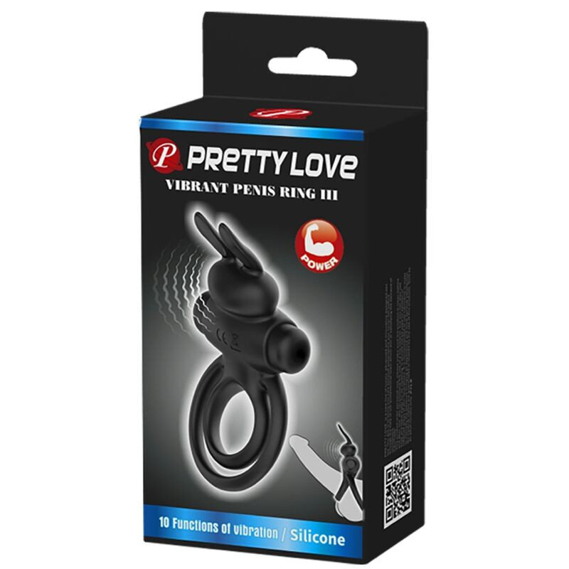 PRETTY LOVE - VIBRATOR III RABBIT RING FOR BLACK PENIS 8 