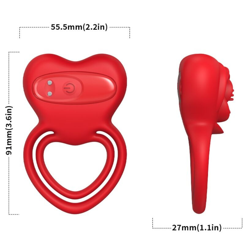 ARMONY - RING VIBRATOR HEART RED 2 