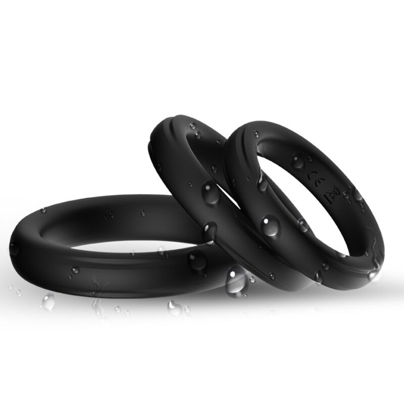 ARMONY - BAGUE TRIPLE SILICONE NOIRE 1 