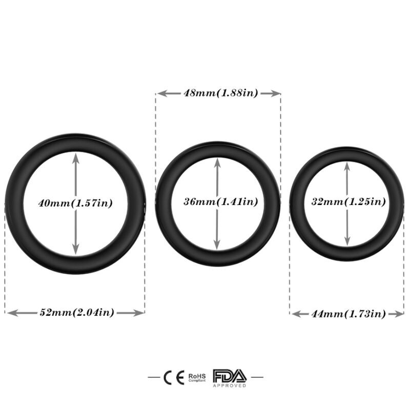 ARMONY - ANELLO TRIPLO IN SILICONE NERO 2 