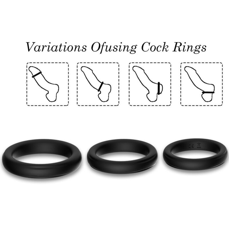 ARMONY - TRIPLE SILICONE RING BLACK 3 