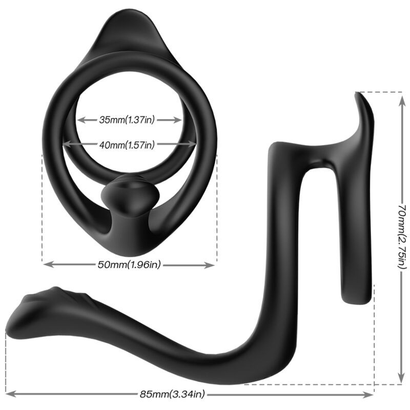 ARMONY - TAIL DOUBLE ANAL RING BLACK 1 