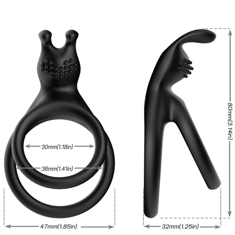 ARMONY - TENSY DOPPELTER KANINCHENRING SCHWARZ 2 