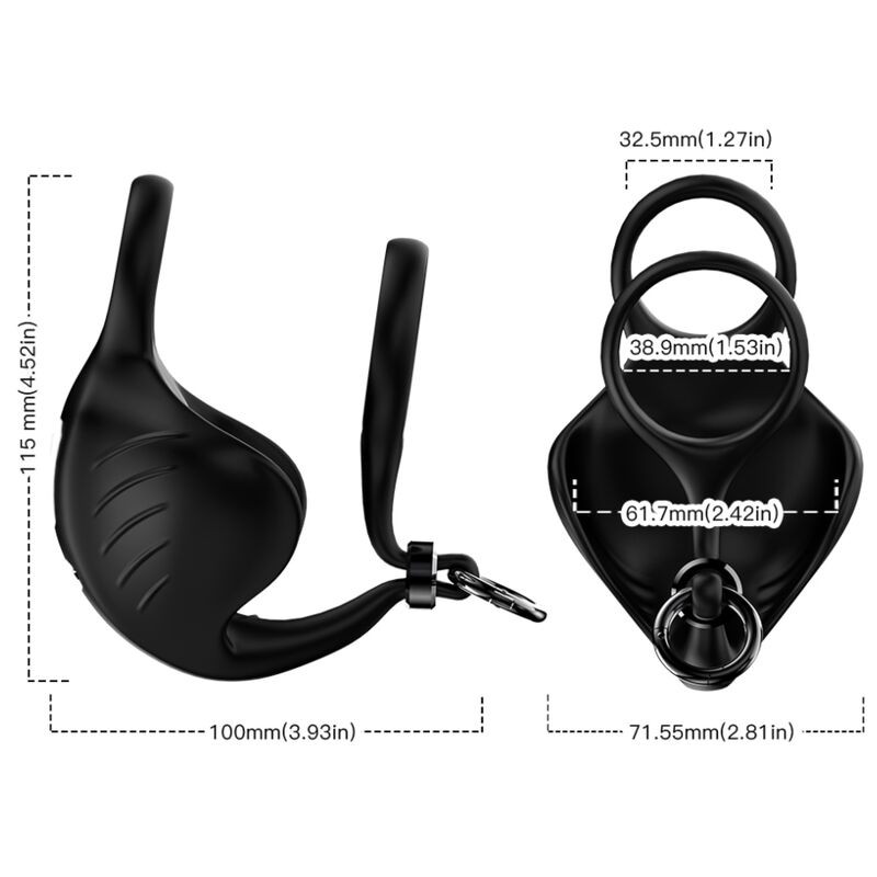 ARMONY - ANNEAU VIBRATEUR MANTA SCROTUM NOIR 1 