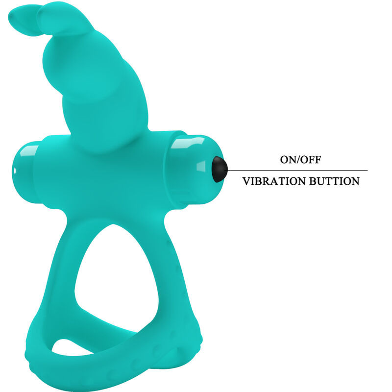 PRETTY LOVE - ANELLO VIBRATORE CONIGLIO VERDE FIGGY 5 