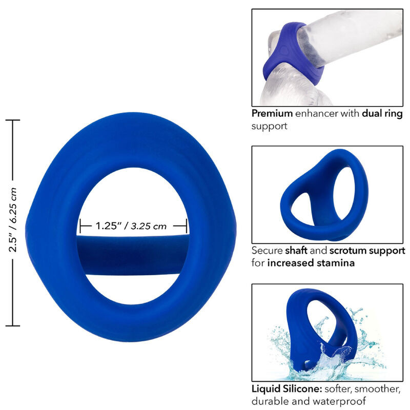 CALEXOTICS - ADMIRAL COCK BALL DUAL RING BLAU 3 