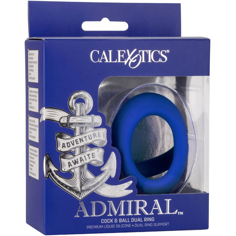 CALEXOTICS - ADMIRAL COCK BALL DUAL RING BLUE 5 