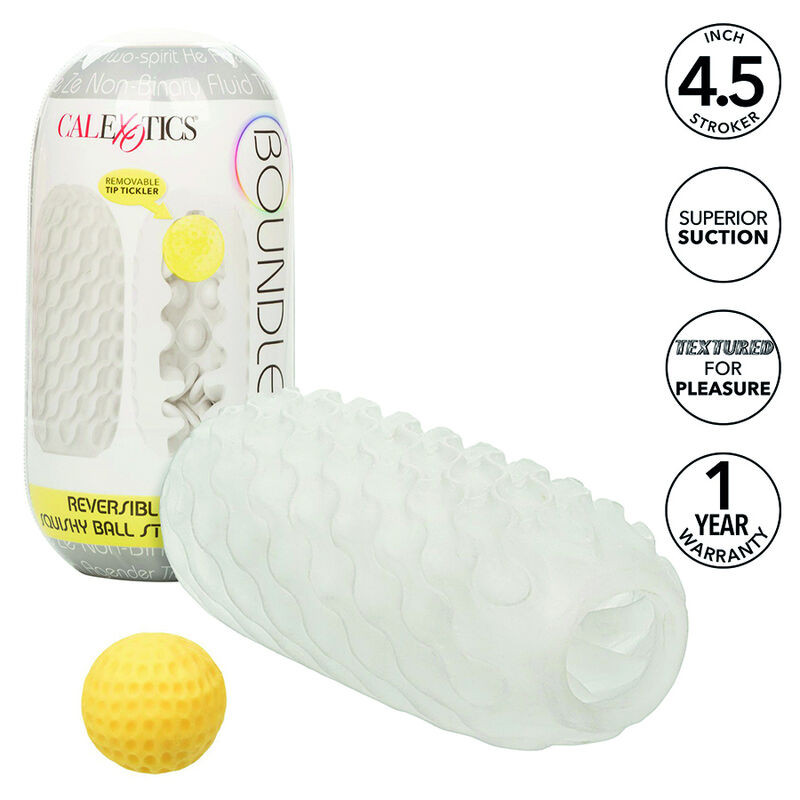 CALEXOTICS - BOUNDLESS SQUISHY RÉVERSIBLE BALL STROKE GRIS 1 