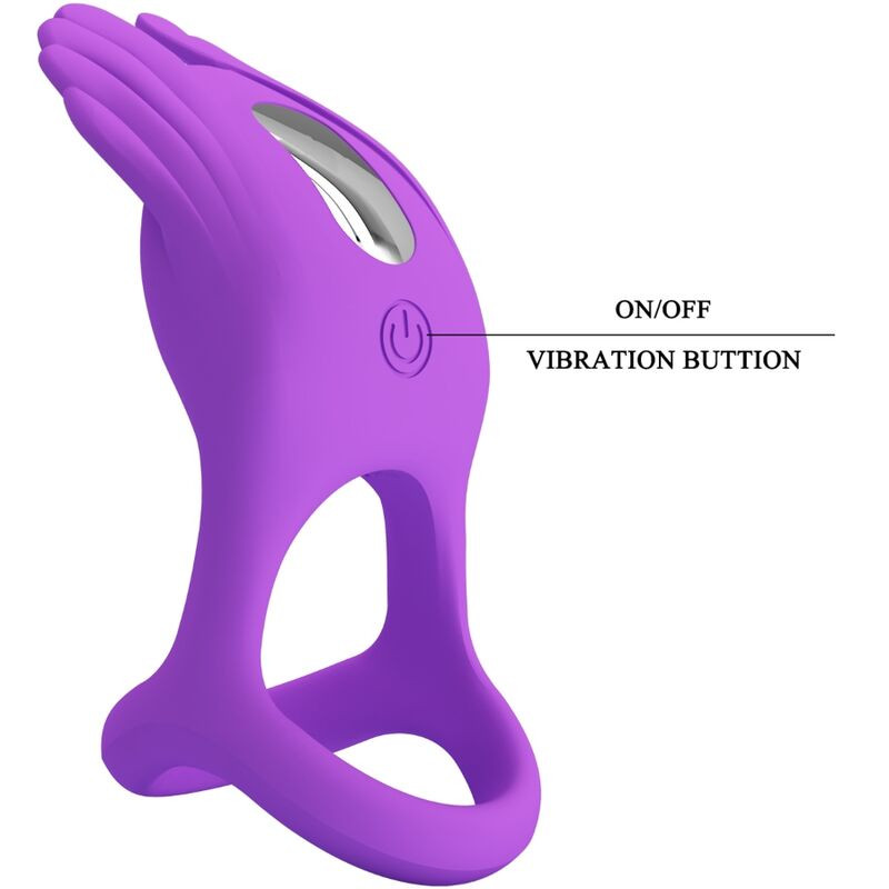 PRETTY LOVE - SILAS VIBRANT PENIS RING 7 VIBRATIONS PURPLE SILICONE 5 