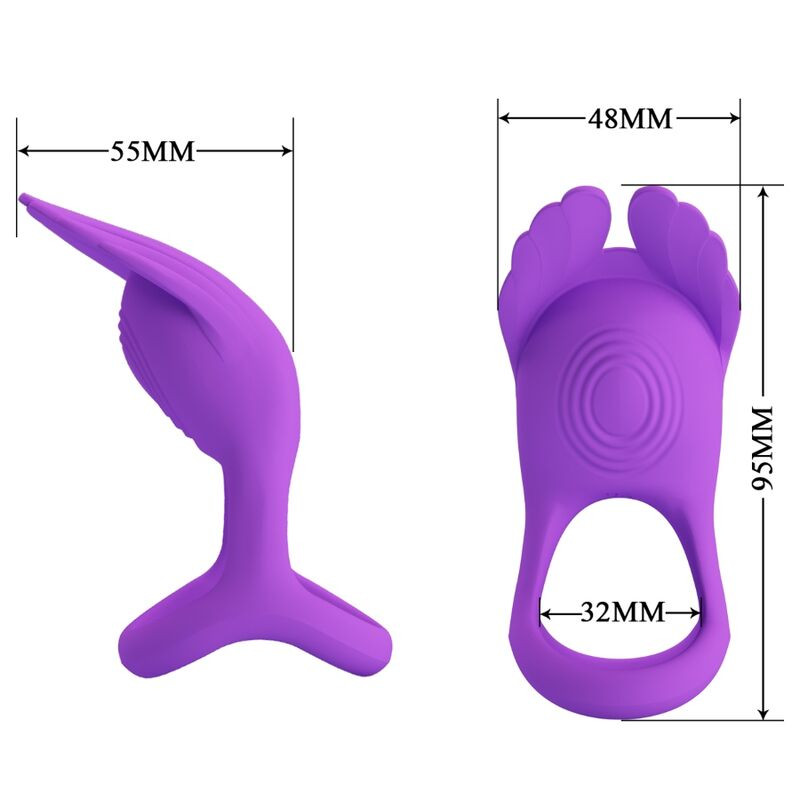 PRETTY LOVE - SILAS VIBRANT PENIS RING 7 VIBRATIONS PURPLE SILICONE 6 