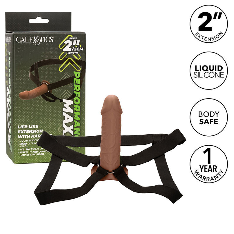 CALEXOTICS - PERFORMANCE MAXX LIFE-LIKE EXTENSION WITH HARNESS BROWN SKIN 1 