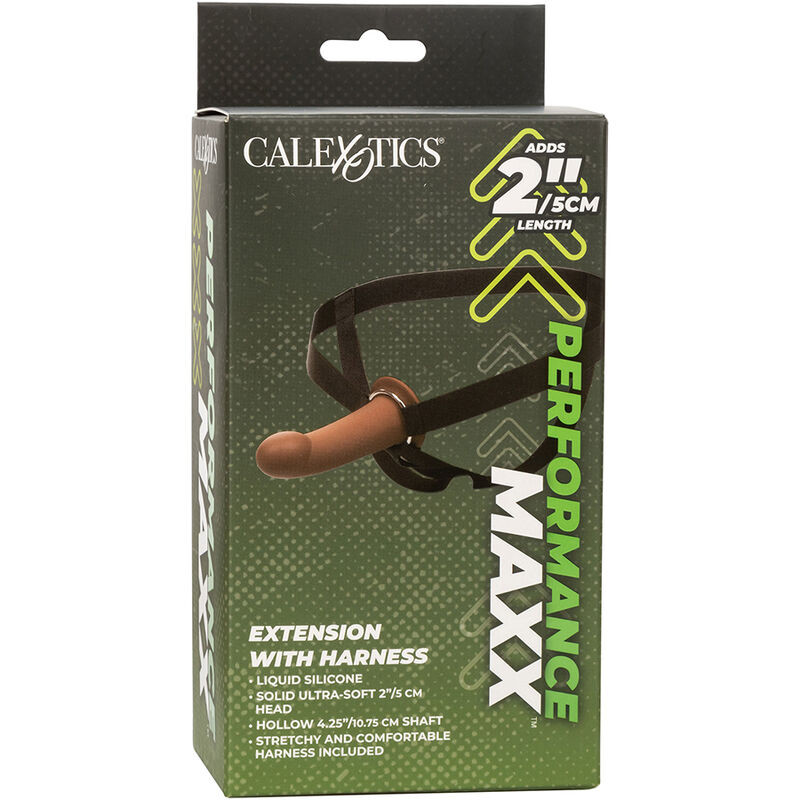 CALEXOTICS - PERFORMANCE MAXX EXTENSION WITH HARNESS BROWN SKIN 15 