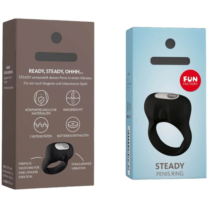 FUN FACTORY - STEADY ANELLO PER IL CAZZO A VIBRAZIONE NERO 2 