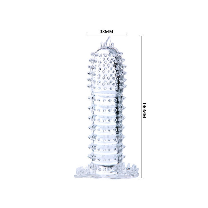 BAILE - GUAINA PER PENE CON PUNTI DI STIMOLAZIONE TRASPARENTI 14 CM 3 