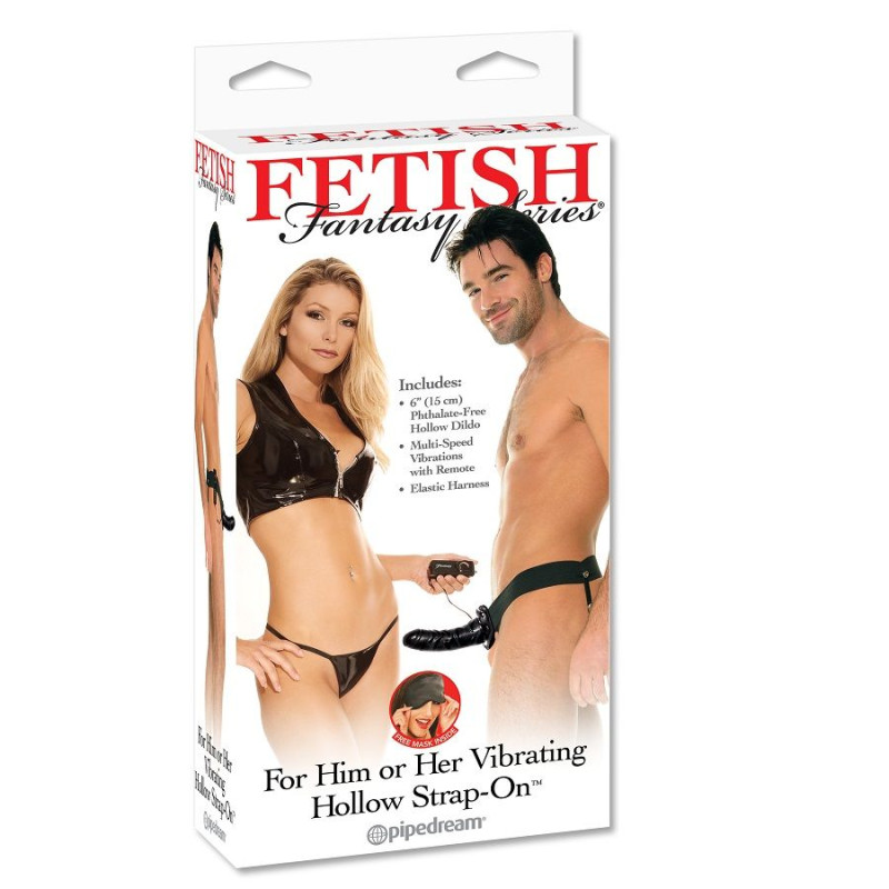 FETISH FANTASY SERIES - STRAP-ON CAVO VIBRANTE PER LEI O LUI NERO 1 