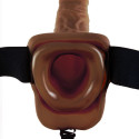 FETISH FANTASY SERIES - SERIES 9 HOLLOW STRAP-ON WITH BALLS 22.9CM BROWN 4 