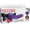 FETISH FANTASY SERIES - 7 STRAP-ON CREUX VIBRANT AVEC BILLES 17.8CM VIOLET 1 