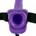 FETISH FANTASY SERIES - 7 STRAP-ON CREUX VIBRANT AVEC BILLES 17.8CM VIOLET 3 