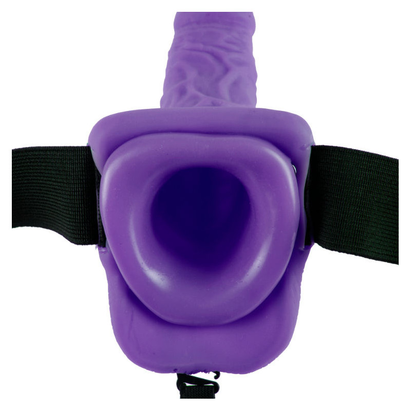 FETISH FANTASY SERIES - SERIES 7 HOLLOW STRAP-ON VIBRATING WITH BALLS 17.8CM PURPLE 3 