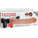 FETISH FANTASY SERIES - SERIES 11 HOLLOW STRAP-ON VIBRATING WITH BALLS 27.9CM FLESH 3 