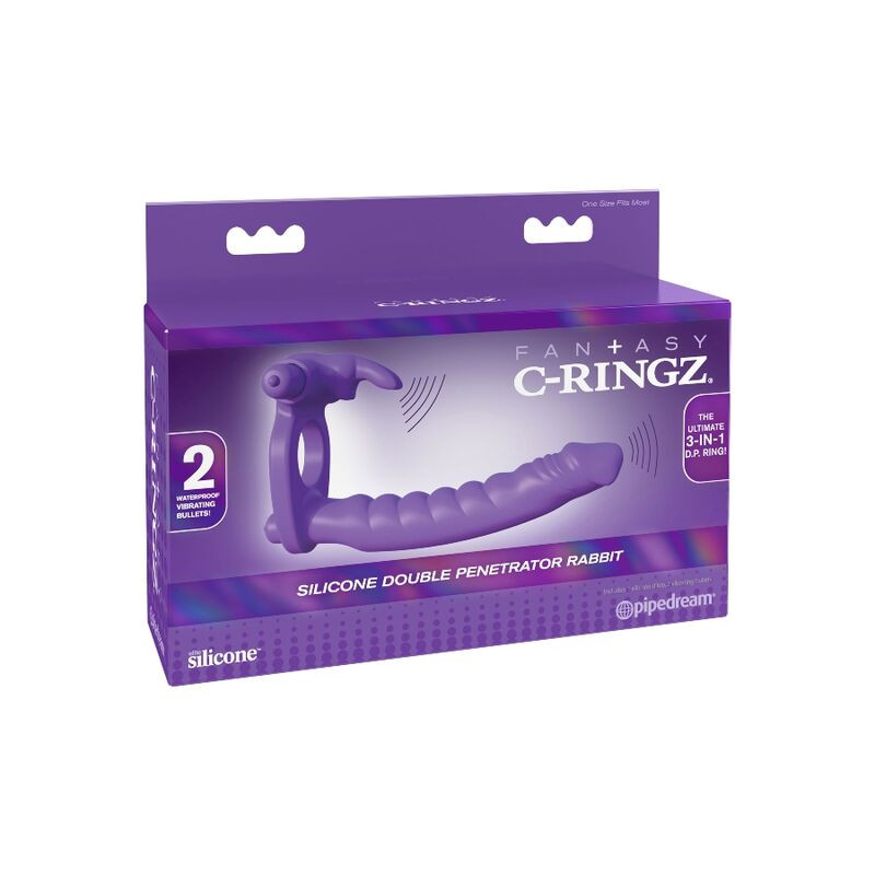 FANTASY C-RINGZ - SILICONE DOUBLE VIBRATOR RABBIT 5 