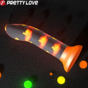 PRETTY LOVE - DILDO MAGICO NIGHTFALL SENZA VIBRAZIONI ARANCIO LUMINOSO 2 