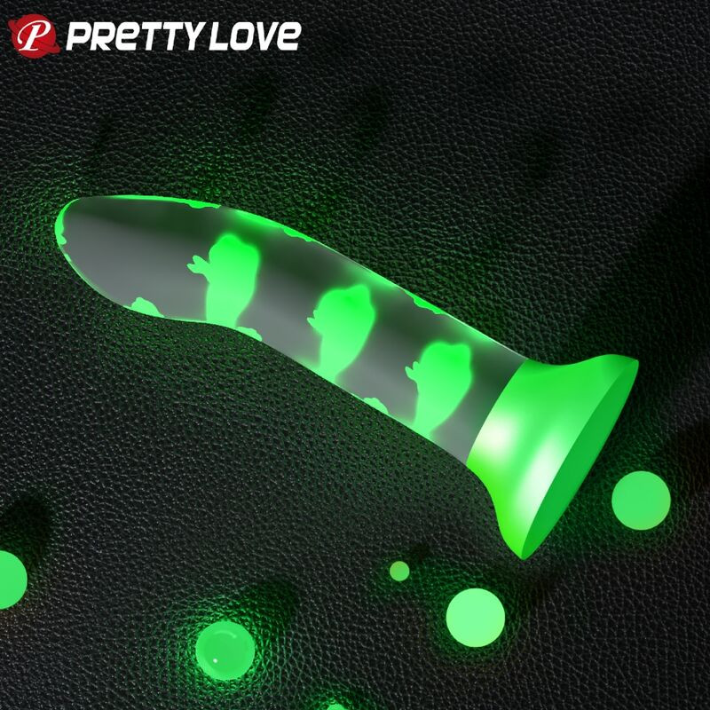 PRETTY LOVE - DILDO MAGICO NIGHTFALL SENZA VIBRAZIONI VERDE LUMINOSO 2 