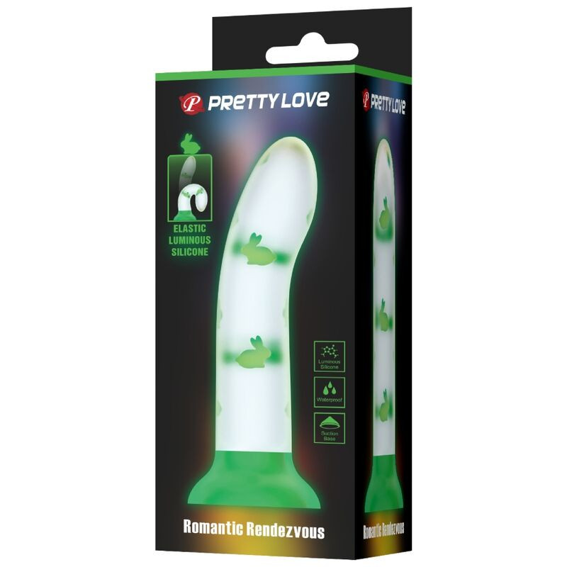 PRETTY LOVE - DILDO MAGICO NIGHTFALL SENZA VIBRAZIONI VERDE LUMINOSO 3 