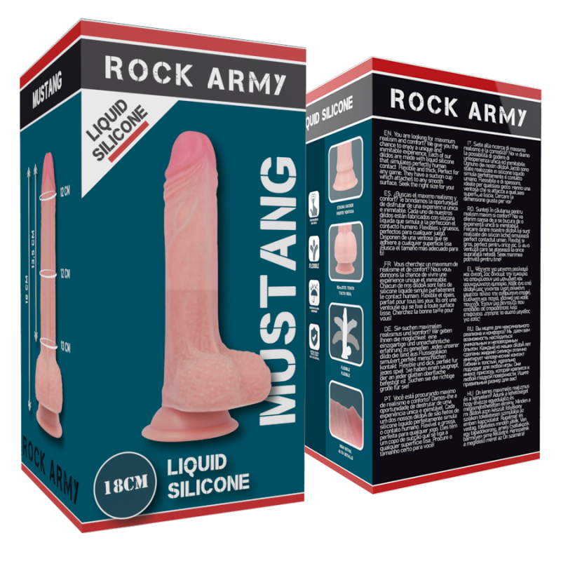 ROCKARMY - LIQUID SILICONE PREMIUM MUSTANG REALISTICO 18 CM -O- 4.14 CM 5 