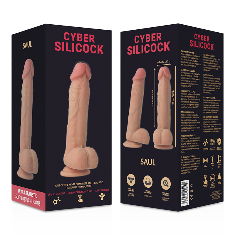 CYBER SILICOCK - SAUL SILICONE LIQUIDO MORBIDO ULTRA REALISTICO 21 CM -O- 4.2 CM 6 