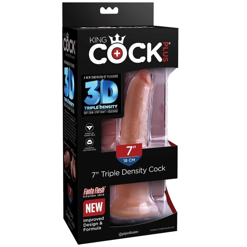 KING COCK - PLUS GODE 3D TRIPLE DENSITÉ 18 CM 7 