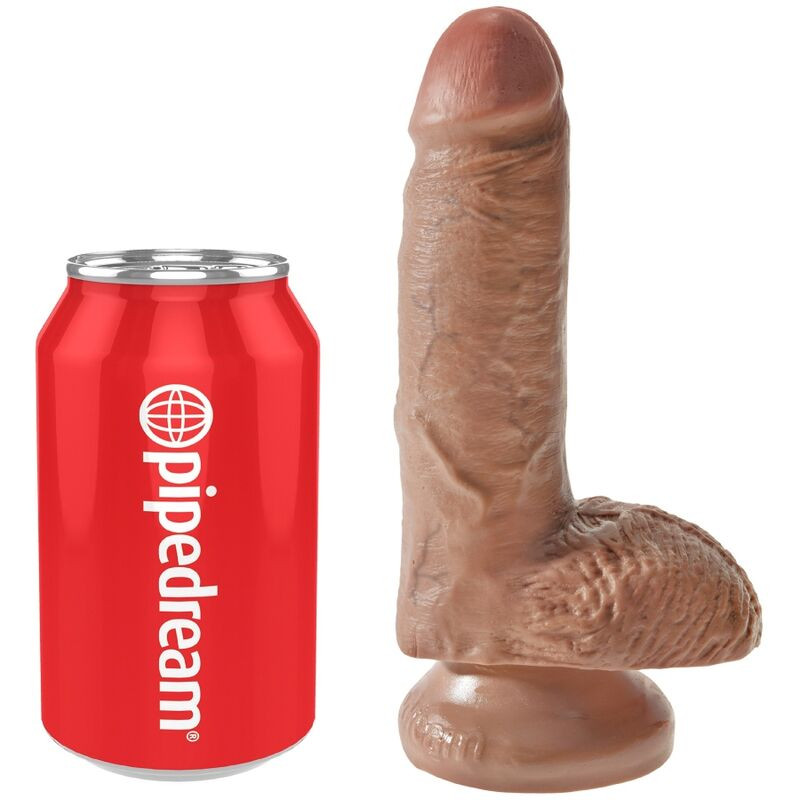 KING COCK - PENE REALISTICO CON SFERE 13.2 CM CARAMEL 4 