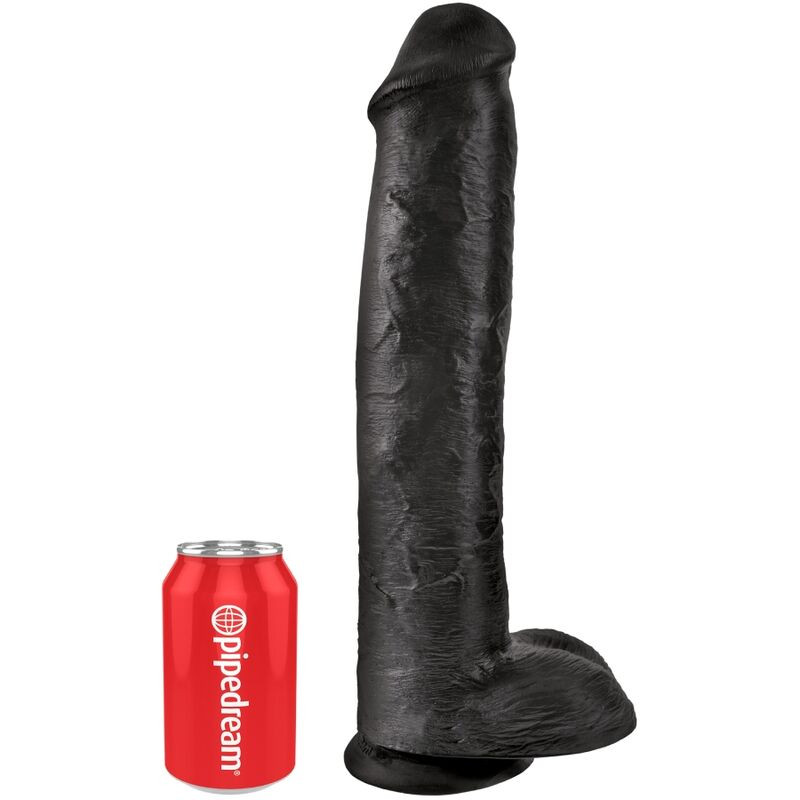 KING COCK - REALISTISCHER PENIS MIT EIER 34.2 CM SCHWARZ 4 