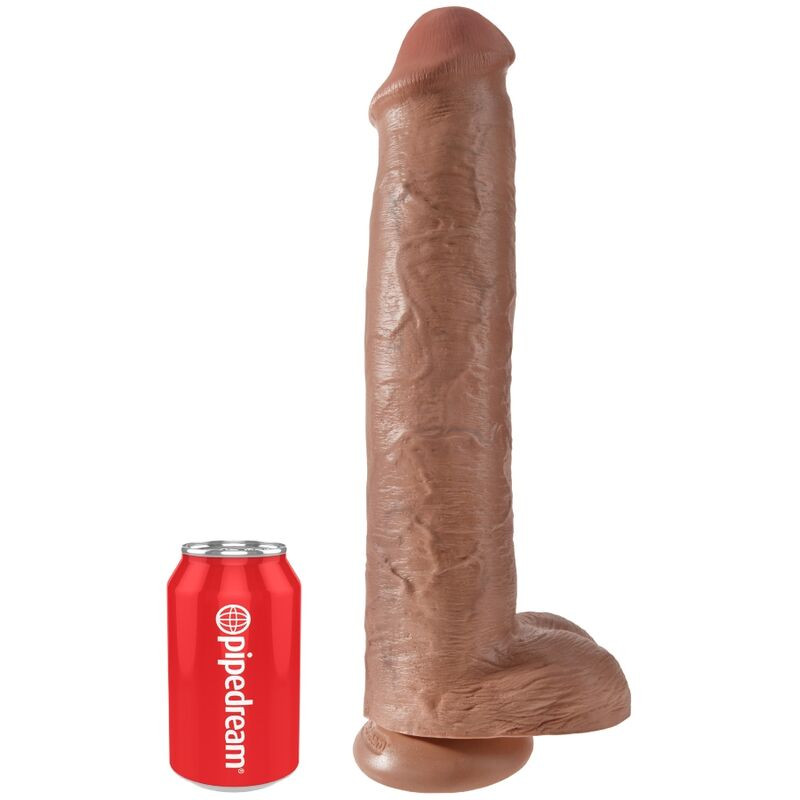 KING COCK - PENE REALISTICO CON SFERE 34.2 CM CARAMEL 4 