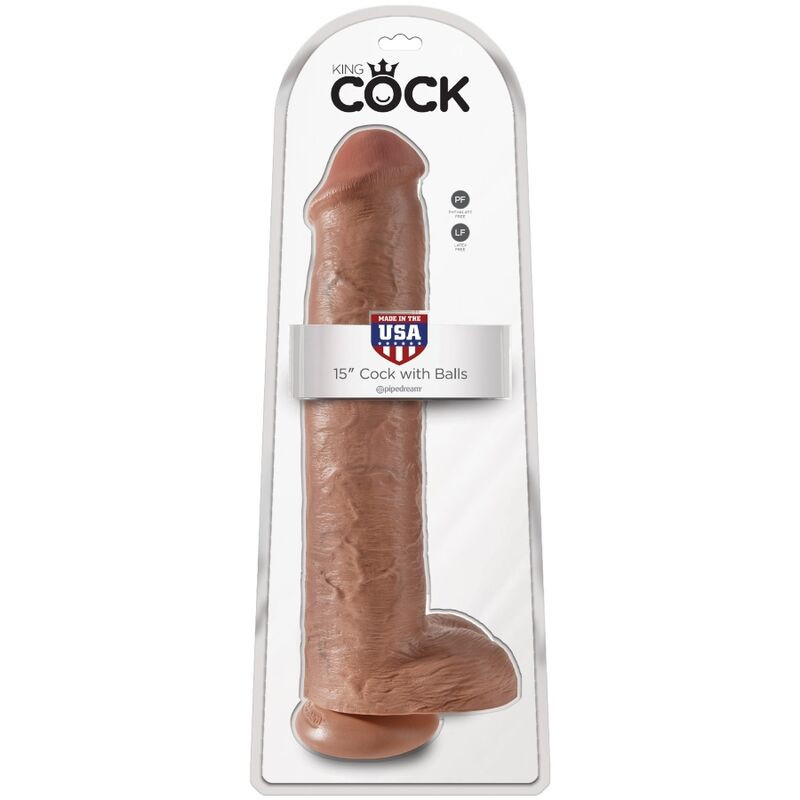 KING COCK - PENE REALISTICO CON SFERE 34.2 CM CARAMEL 5 