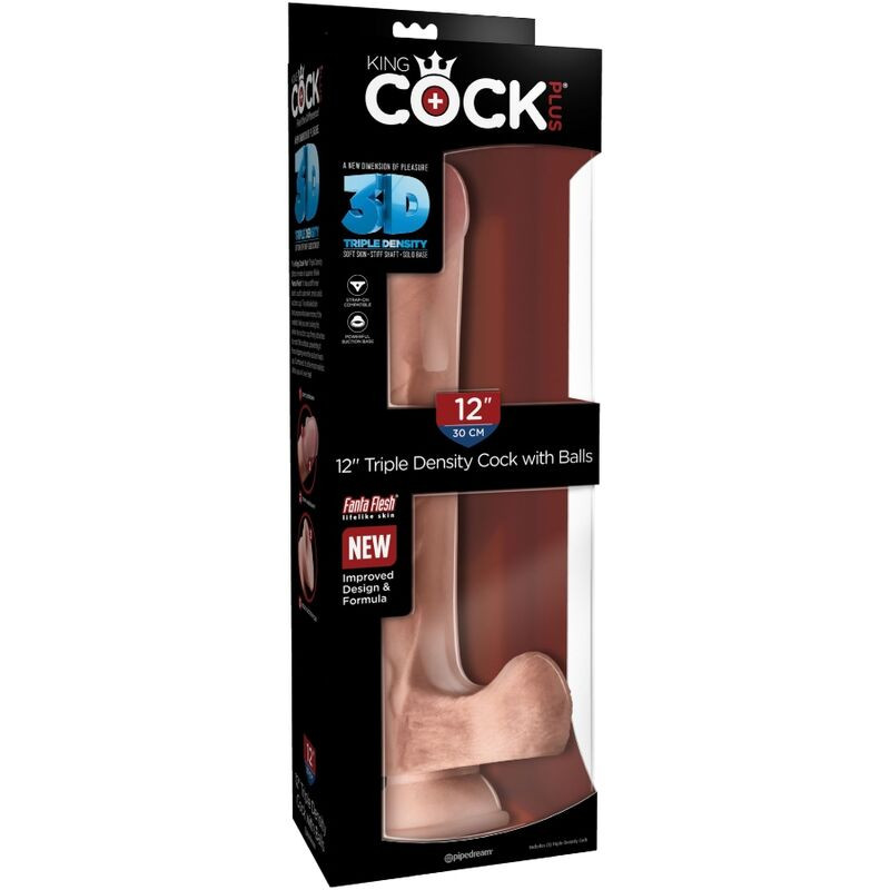 KING COCK - PENE REALISTICO CON SFERE 3D 24.8 CM LUCE 7 