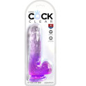 KING COCK - CLEAR REALISTIC PENIS WITH BALLS 13.5 CM PURPLE 1 