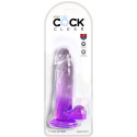 KING COCK - CLEAR PENE REALISTICO CON SFERE 15.2 CM VIOLA 1 