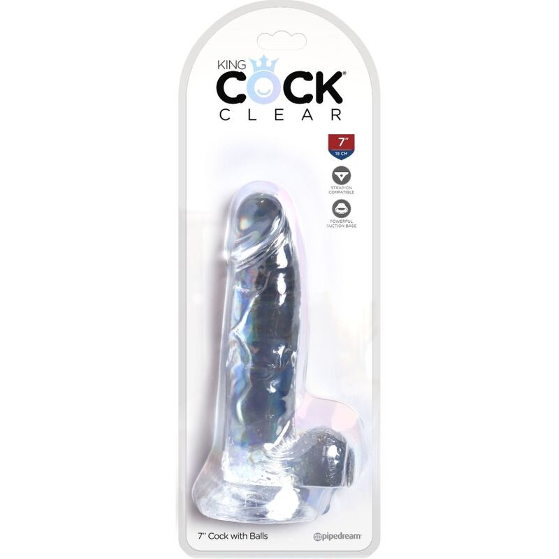 KING COCK - CLEAR REALISTISCHER PENIS MIT EIEREN 15.2 CM TRANSPARENT 4 