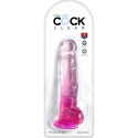 KING COCK - CLEAR REALISTIC PENIS WITH BALLS 16.5 CM PINK 1 