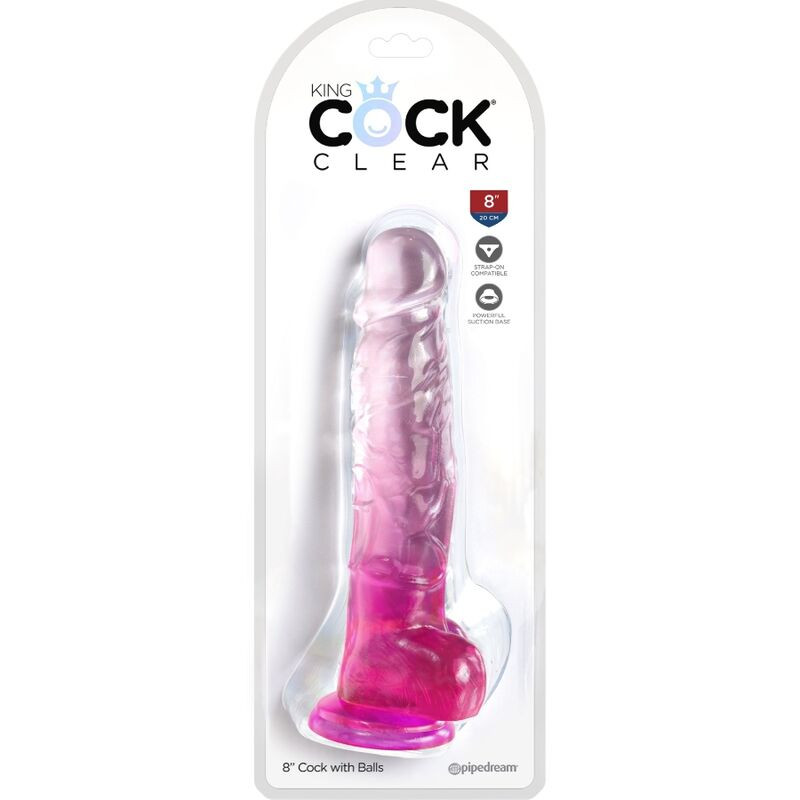 KING COCK - CLEAR PÉNIS RÉALISTE AVEC BOULES 16.5 CM ROSE 1 