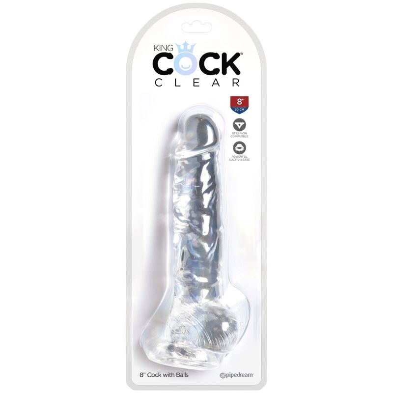 KING COCK - CLEAR REALISTISCHER PENIS MIT EIEREN 16.5 CM TRANSPARENT 4 