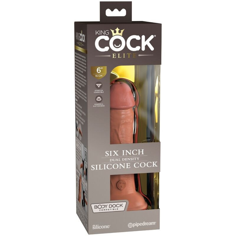 KING COCK - ELITE REALISTISCHER SILIKONDILDO 15.2 CM KARAMELL 5 