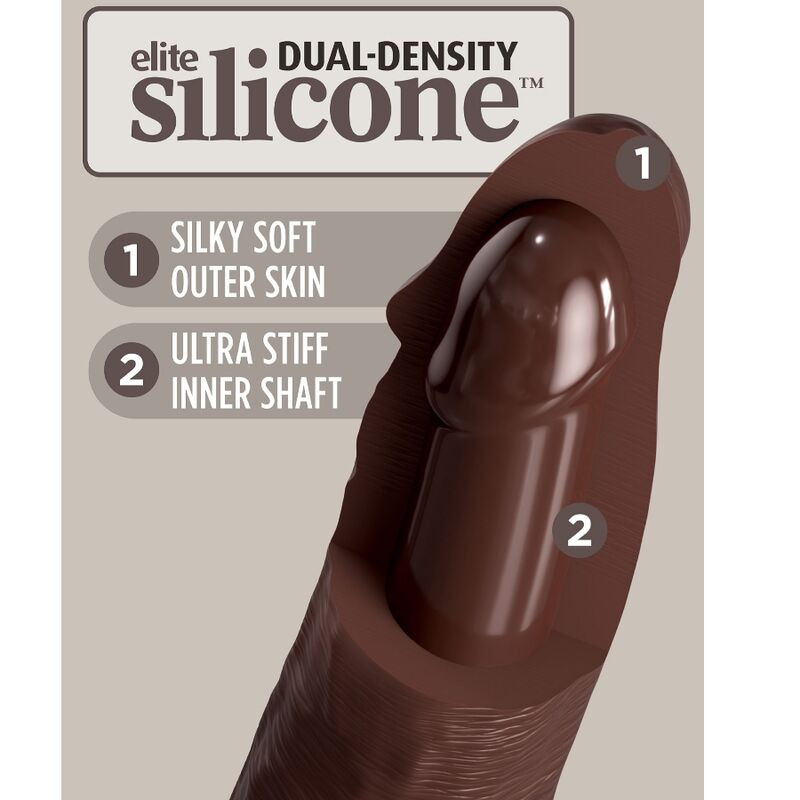 KING COCK - ELITE REALISTISCHER SILIKONDILDO 17.8 CM BRAUN 3 