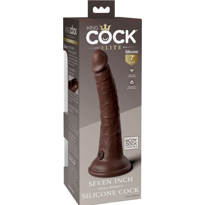 KING COCK - ELITE GODE RÉALISTE EN SILICONE 17.8 CM MARRON 5 