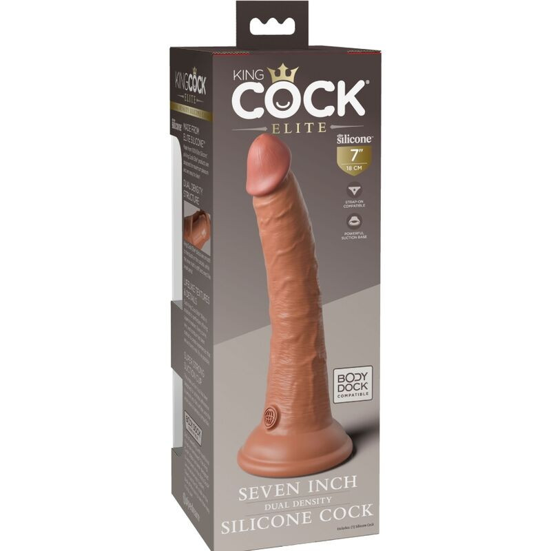 KING COCK - ELITE GODE RÉALISTE EN SILICONE 17.8 CM CARAMEL 4 